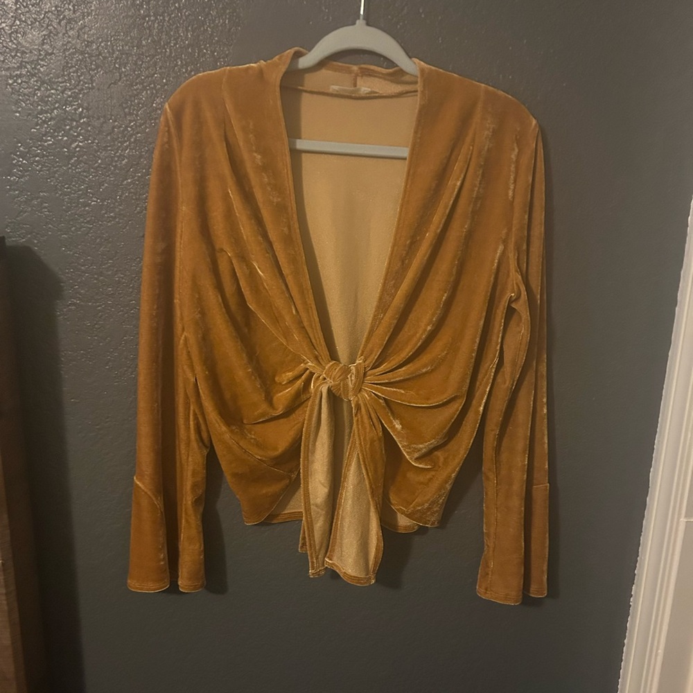 Elegant Velvet Tie-Front Top